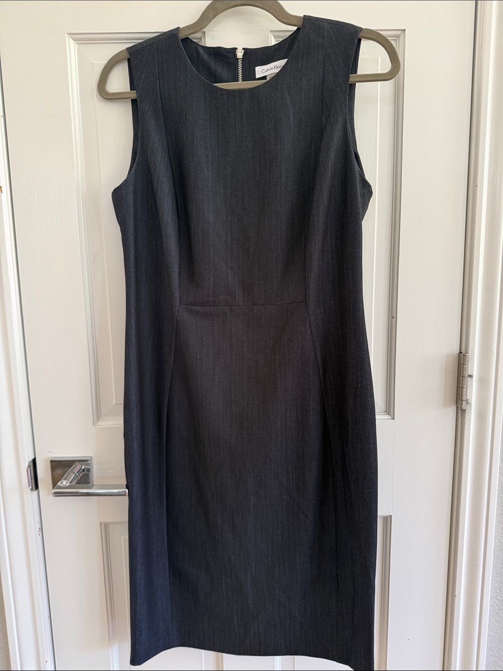 Calvin Klein Dark Charcoal Sleeveless Sheath Dress